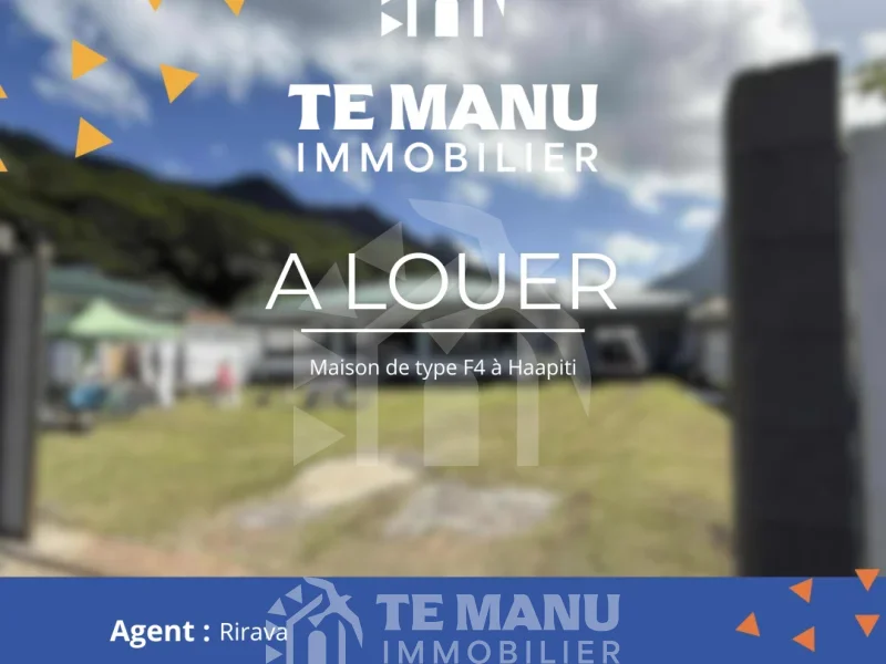 À louer sur Haapiti – Maison de type F4 -